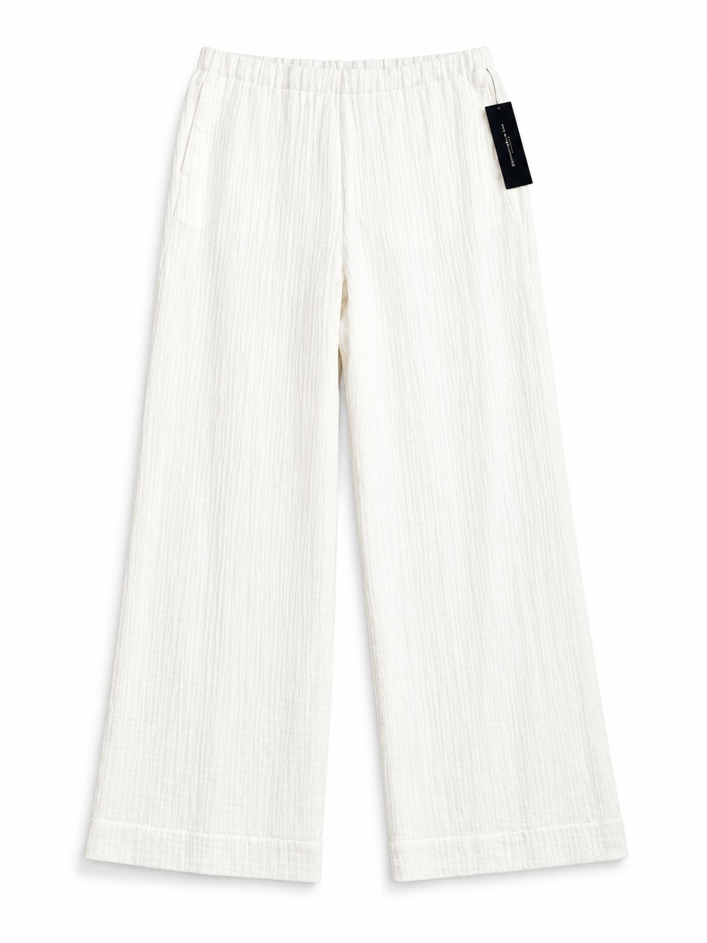 Donna Karan Wide Leg Cotton Pants Pull On Size Large NWT